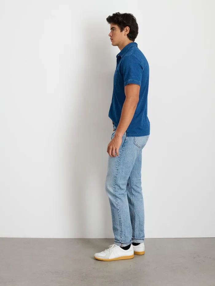 Alex Mill Tees Polos Men Standard Polo In Indigo Slub Cotton