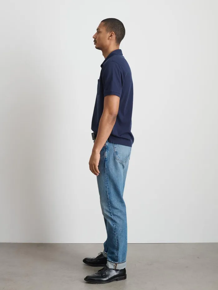 Alex Mill Tees Polos Men Standard Polo In Slub Cotton Navy