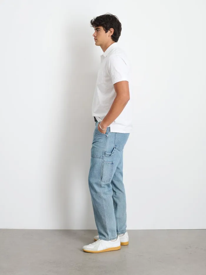 Alex Mill Tees Polos Men Standard Slub Cotton Polo White