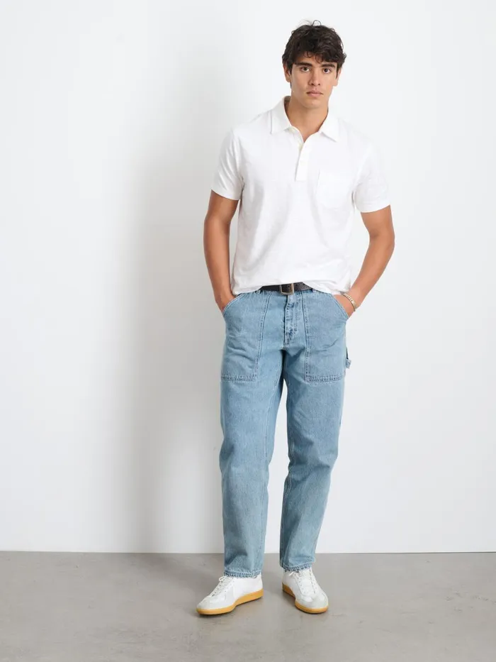 Alex Mill Tees Polos Men Standard Slub Cotton Polo White