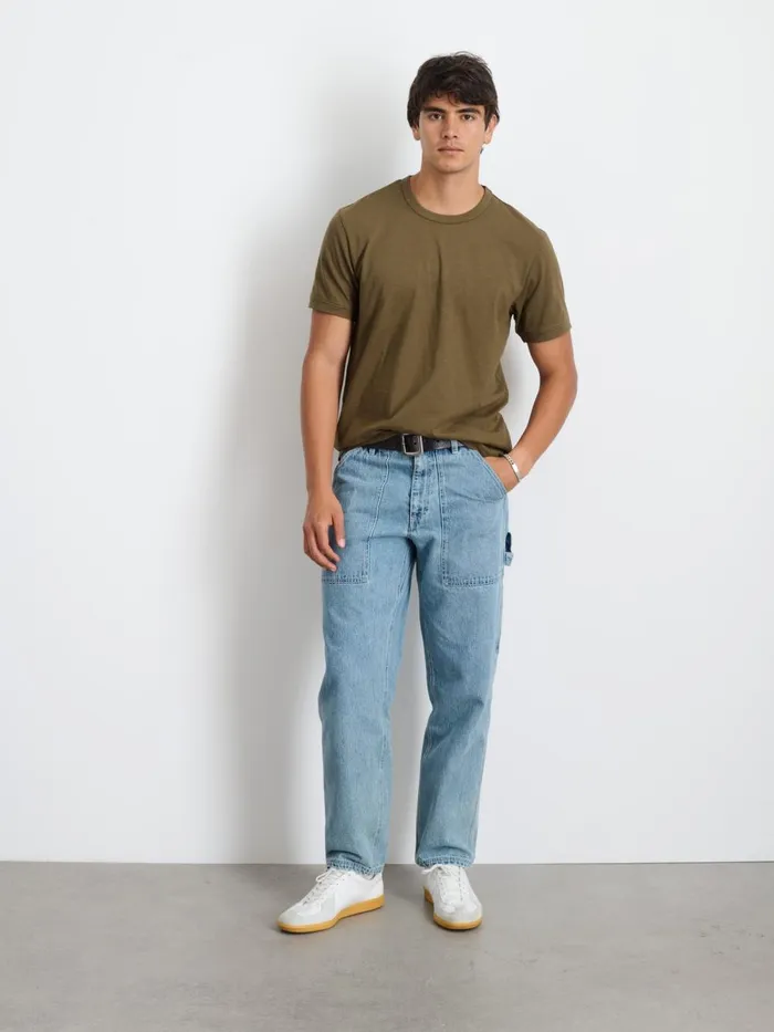 Alex Mill Tees Polos Men Standard TShirt In Slub Cotton Faded Deep Olive