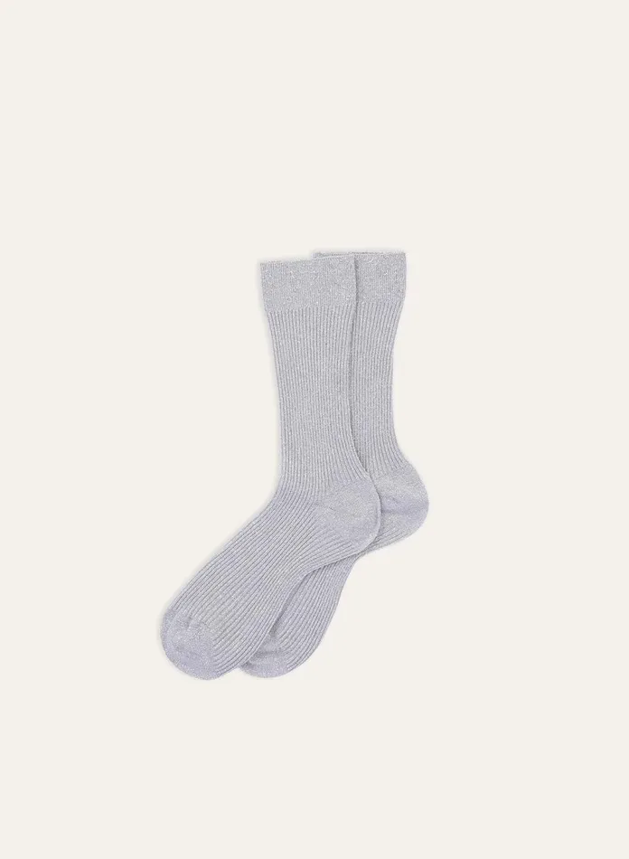Alex Mill Women Maria La Rosa Lurex Socks Silver