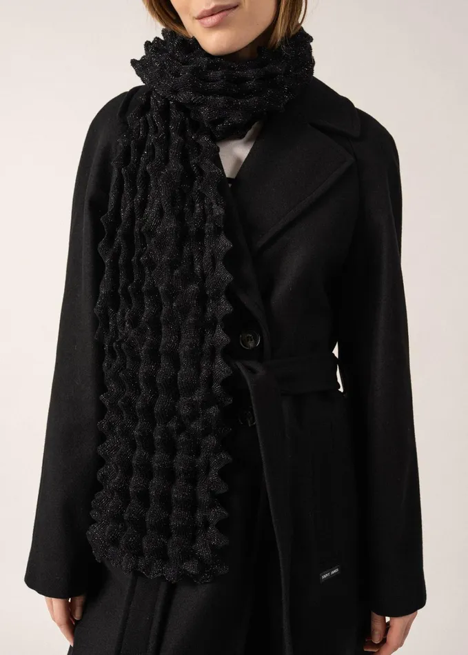 Alveole Lurex Long Fancy Knit Lurex Scarf Navychampagne Women Saint James Aw24