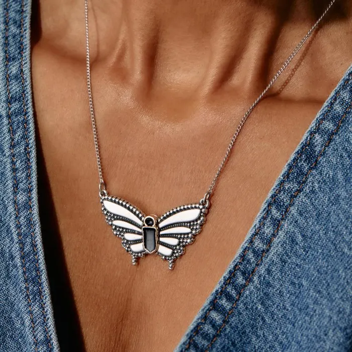 Antique Butterfly Necklace Two Tone Women Alex And Ani Growth New Beginnings