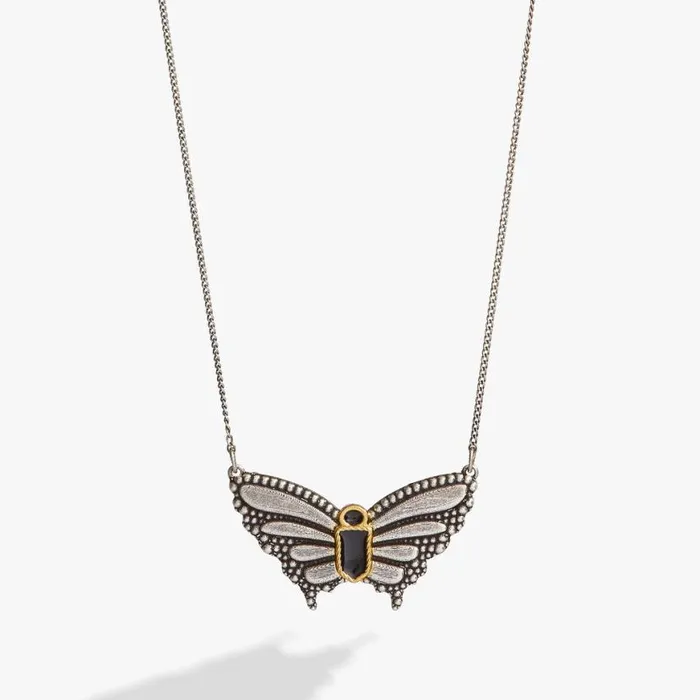 Antique Butterfly Necklace Two Tone Women Alex And Ani Necklaces
