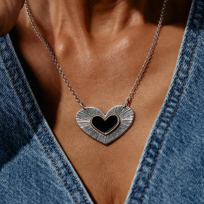 Antique Heart Necklace Two Tone Women Alex And Ani Love