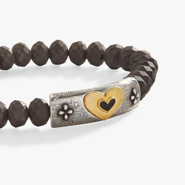 Antique Heart Stretch Bracelet Two Tone Women Alex And Ani Heart