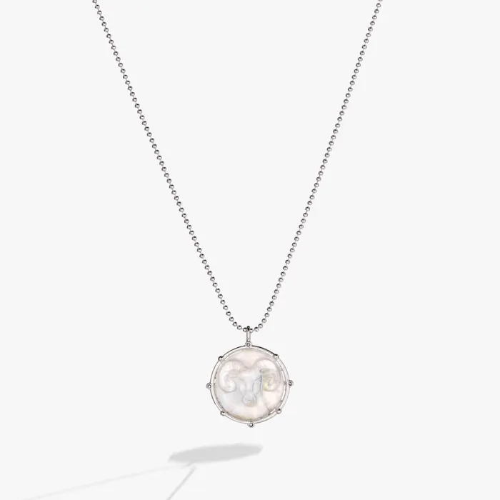 Aries Zodiac DoubleSided Charm Necklace Silver Women Alex And Ani Necklaces