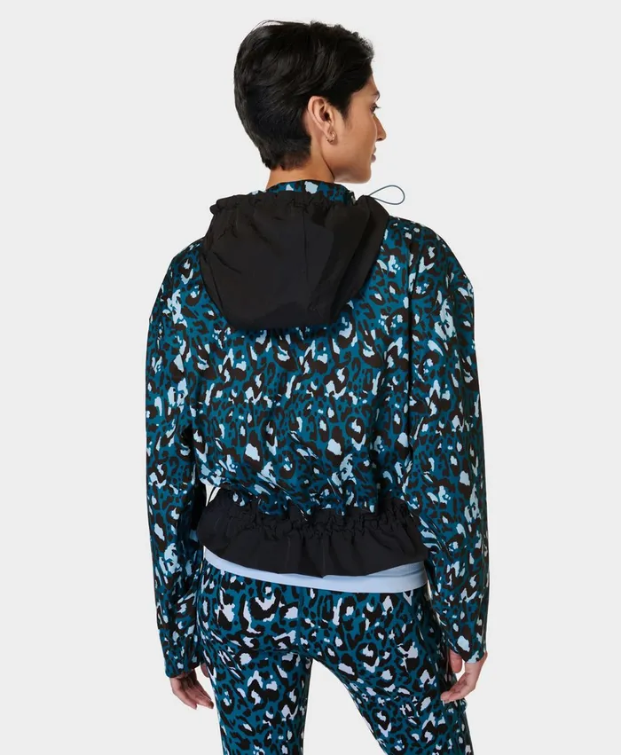 Ascend Whisper Anorak X Sweaty Betty Blue Brushstroke Leopardblack Women Merrell Outerwear