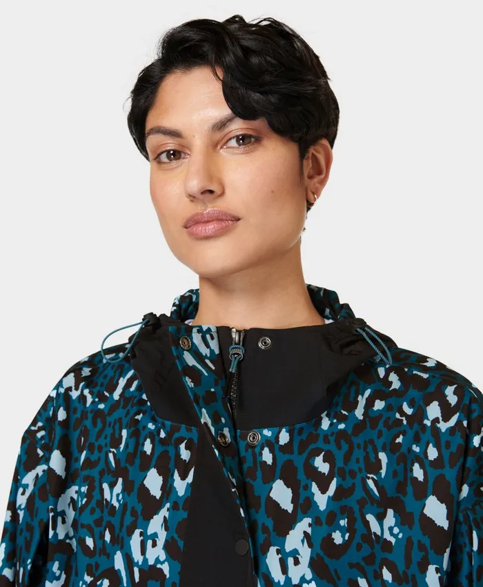 Ascend Whisper Anorak X Sweaty Betty Blue Brushstroke Leopardblack Women Merrell Outerwear