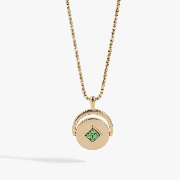 August Birthstone And Flower Flip Charm Necklace Stainless Steel Gold Women Alex And Ani Birthday August Birthstone And Flower Flip Charm Necklace Stainless Steel Gold Women Alex And Ani Birthday