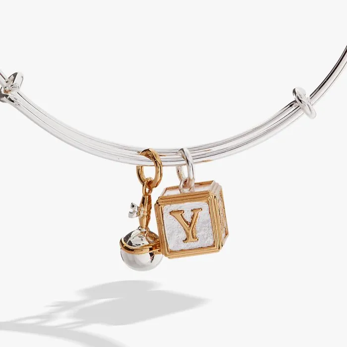 Baby Block And Rattle Bangle Two Tone Women Alex And Ani Bracelets Baby Block And Rattle Bangle Two Tone Women Alex And Ani Bracelets