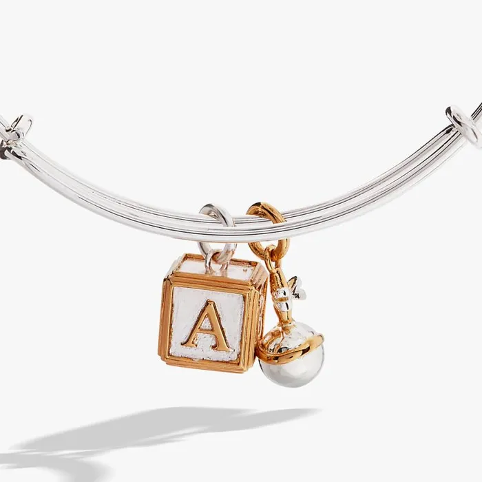 Baby Block And Rattle Bangle Two Tone Women Alex And Ani Bracelets Baby Block And Rattle Bangle Two Tone Women Alex And Ani Bracelets