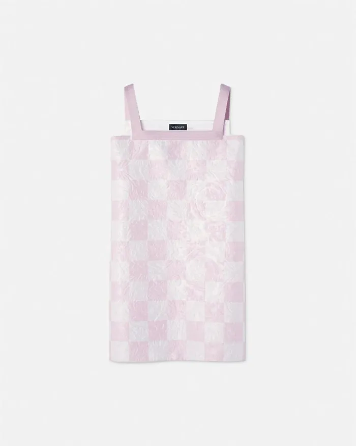 Barocco Contrasto Duchesse Mini Dress Light Pink Women Versace Dresses