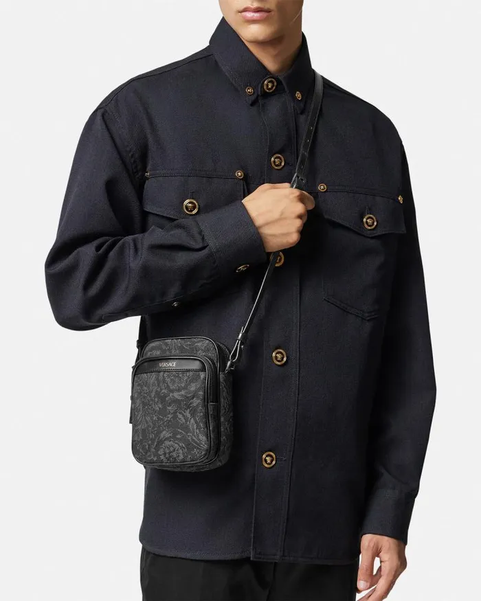 Barocco Crossbody Bag Blackprint Men Versace Crossbody and Messengers
