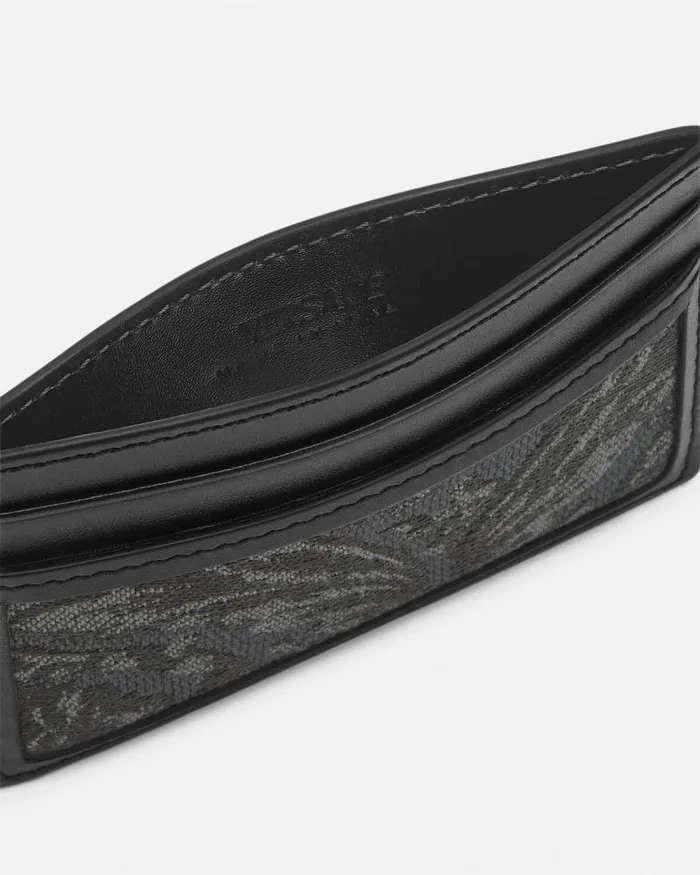 Barocco Jacquard Cardholder Blackprint Men Versace Wallets