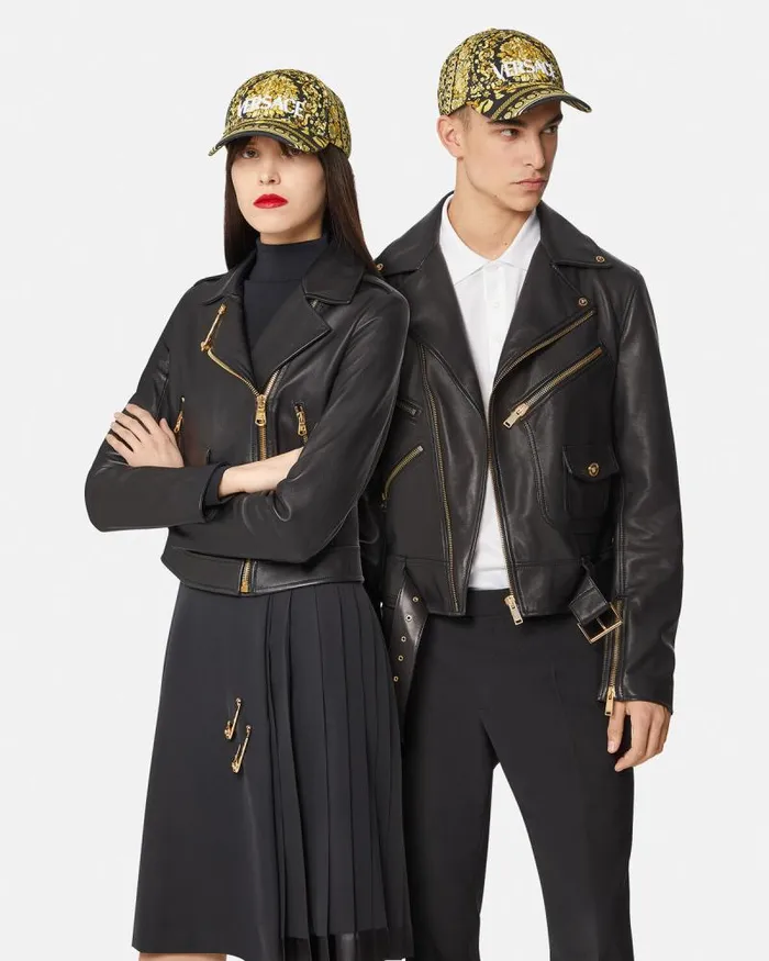 Barocco Logo Baseball Cap Blackprint WomenMen Versace Hats and Caps