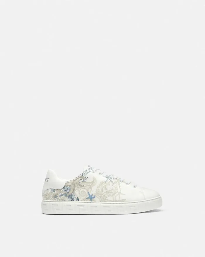 Barocco Sea Greca Sneakers White Men Versace Sneakers