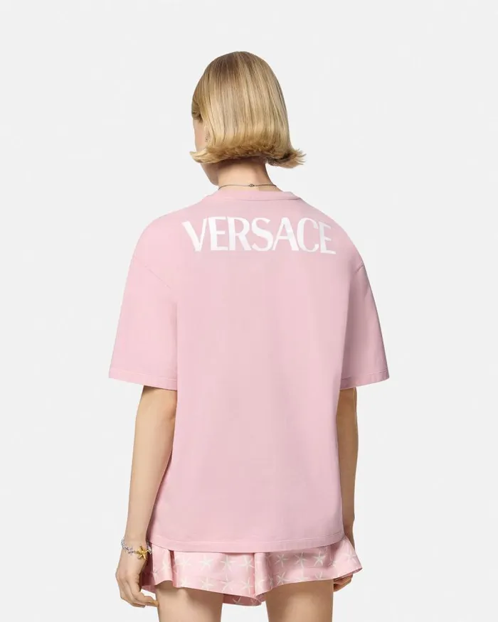 Barocco Sea Oversized TShirt Pinkprint Women Versace TShirts and Sweatshirts