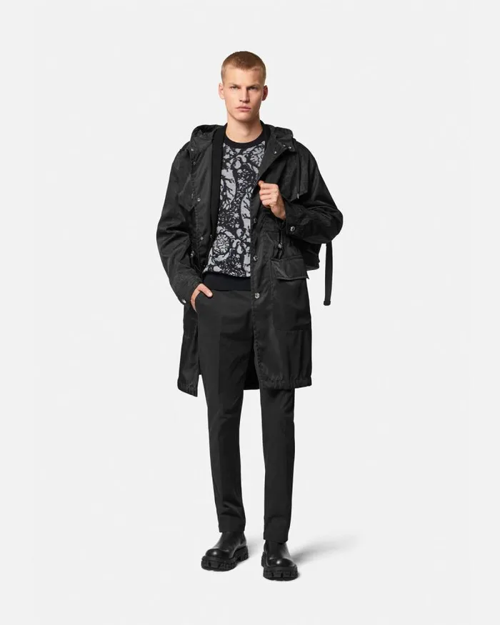 Barocco Silhouette Vanis Sweater Blacksilver Men Versace Knitwear