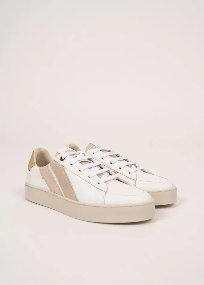 Bask Caval Sustainable Sneakers By Caval Whitegoldlurex Women Saint James Shoes and Socks