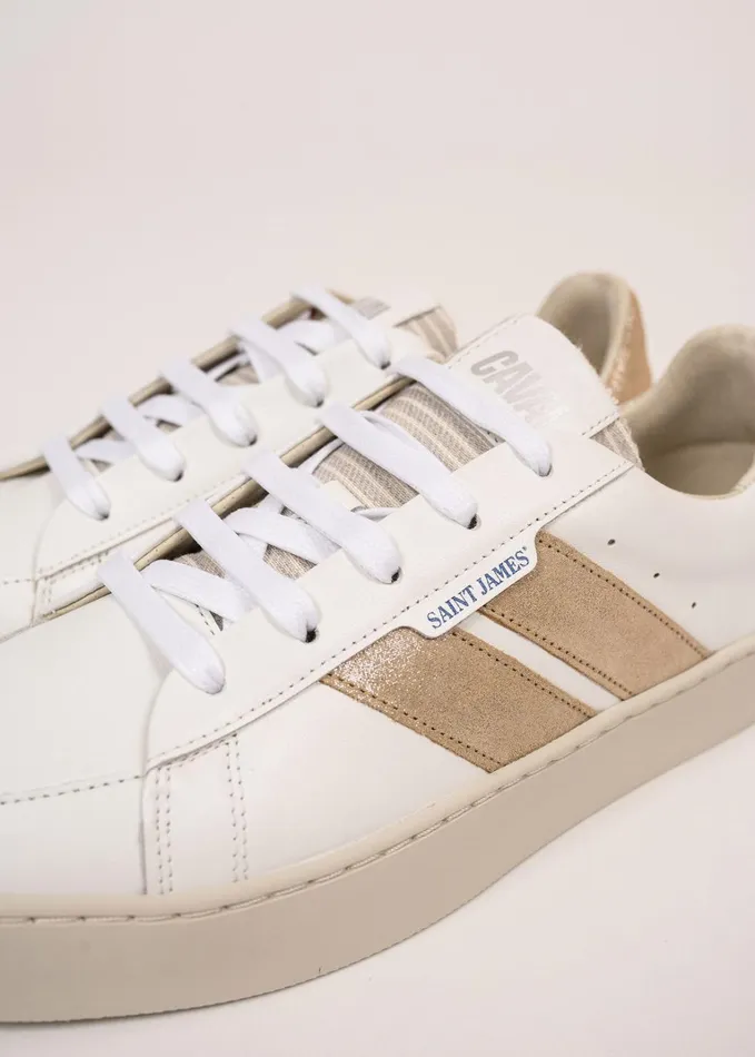 Bask Caval Sustainable Sneakers By Caval Whitegoldlurex Women Saint James Shoes and Socks