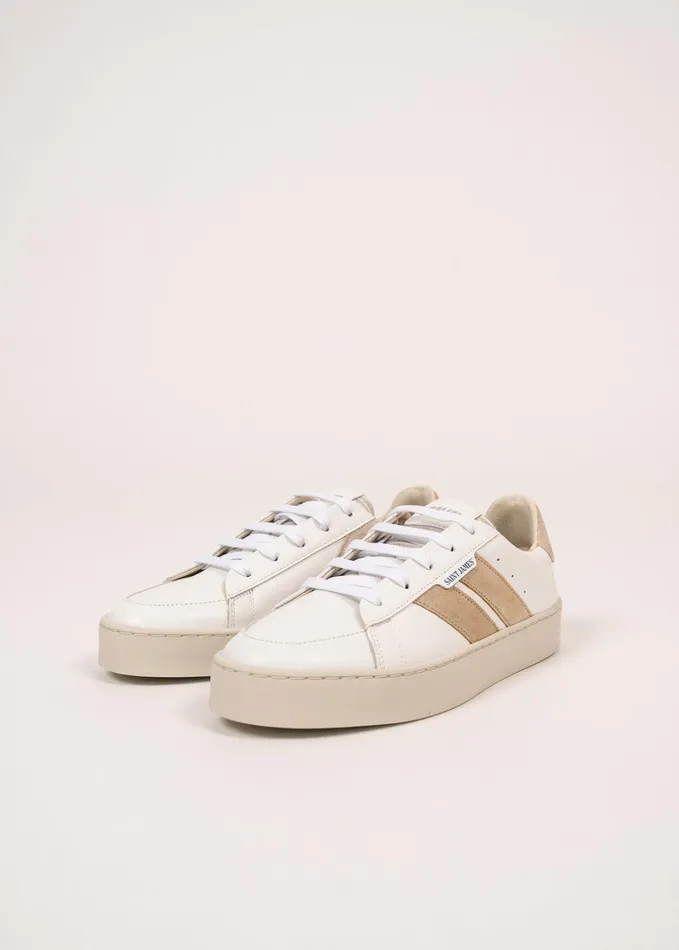 Bask Caval Sustainable Sneakers By Caval Whitegoldlurex Women Saint James Shoes and Socks