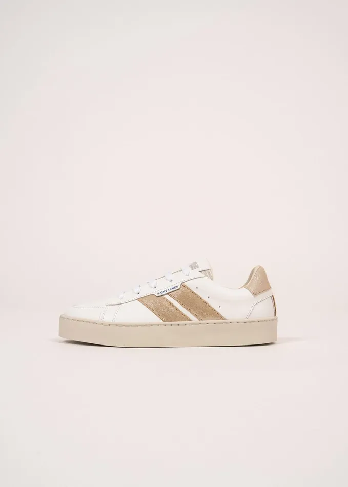 Bask Caval Sustainable Sneakers By Caval Whitegoldlurex Women Saint James Shoes and Socks