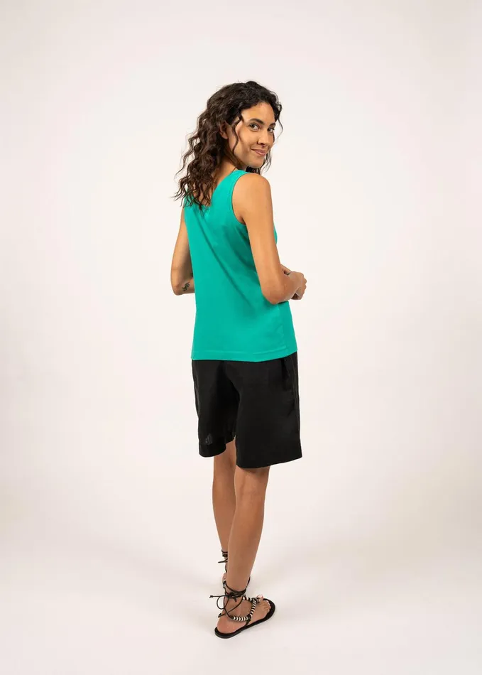 Bastia Iii Cotton Tank Top Slim Fit Absinthegreen Women Saint James TShirts and Tops