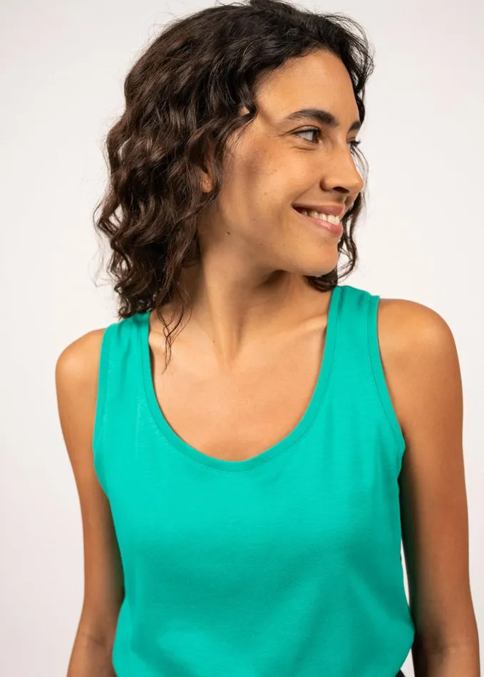 Bastia Iii Cotton Tank Top Slim Fit Absinthegreen Women Saint James TShirts and Tops