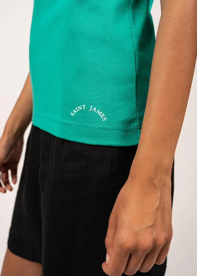 Bastia Iii Cotton Tank Top Slim Fit Absinthegreen Women Saint James TShirts and Tops