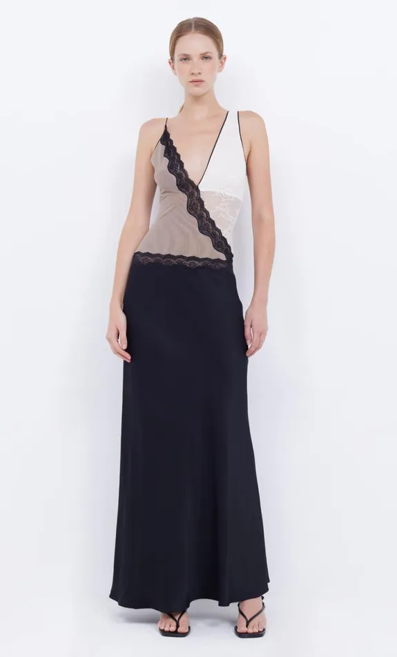 Bec Bridge ABRIELLE LACE MAXI DRESS 8211 BLACKTAUPEIVORY Women Maxi Dresses