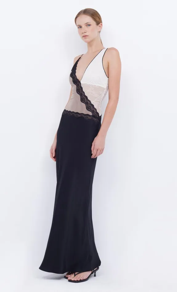 Bec Bridge ABRIELLE LACE MAXI DRESS 8211 BLACKTAUPEIVORY Women Maxi Dresses