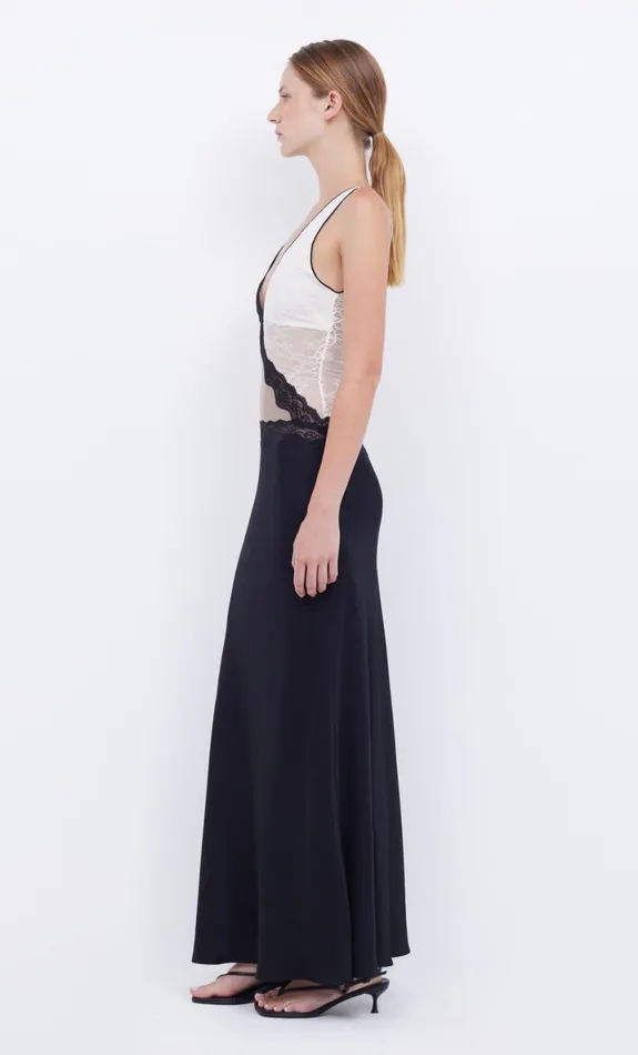 Bec Bridge ABRIELLE LACE MAXI DRESS 8211 BLACKTAUPEIVORY Women Maxi Dresses