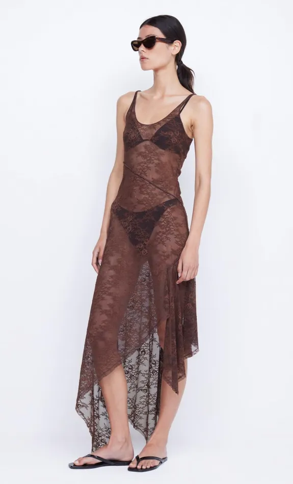 Bec Bridge ADONIA ASYM MIDI DRESS 8211 CHOCOLATE Women Maxi Dresses