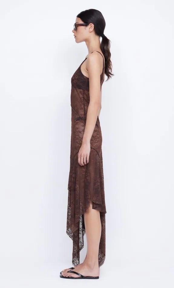 Bec Bridge ADONIA ASYM MIDI DRESS 8211 CHOCOLATE Women Maxi Dresses