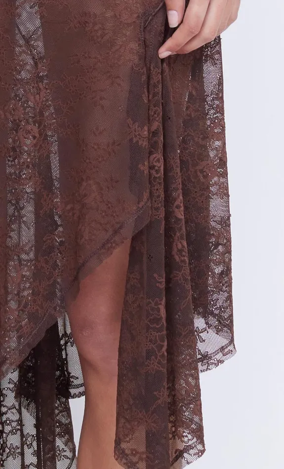 Bec Bridge ADONIA ASYM MIDI DRESS 8211 CHOCOLATE Women Maxi Dresses
