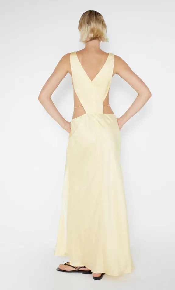 Bec Bridge AGATHE DIAMOND DRESS 8211 BUTTER YELLOW Women Prom Dresses