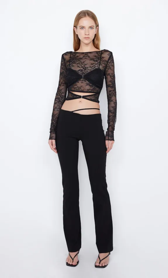 Bec Bridge AMORAS LONG SLEEVE TOP 8211 BLACK Women Cropped