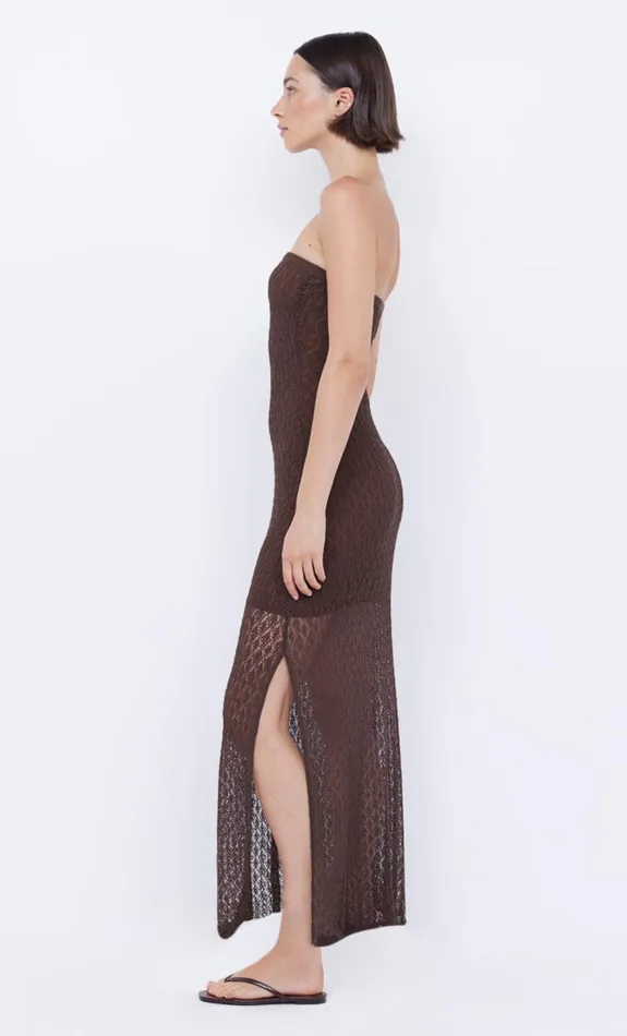 Bec Bridge AURORA STRAPLESS DRESS 8211 CHOC Women Midi Dresses