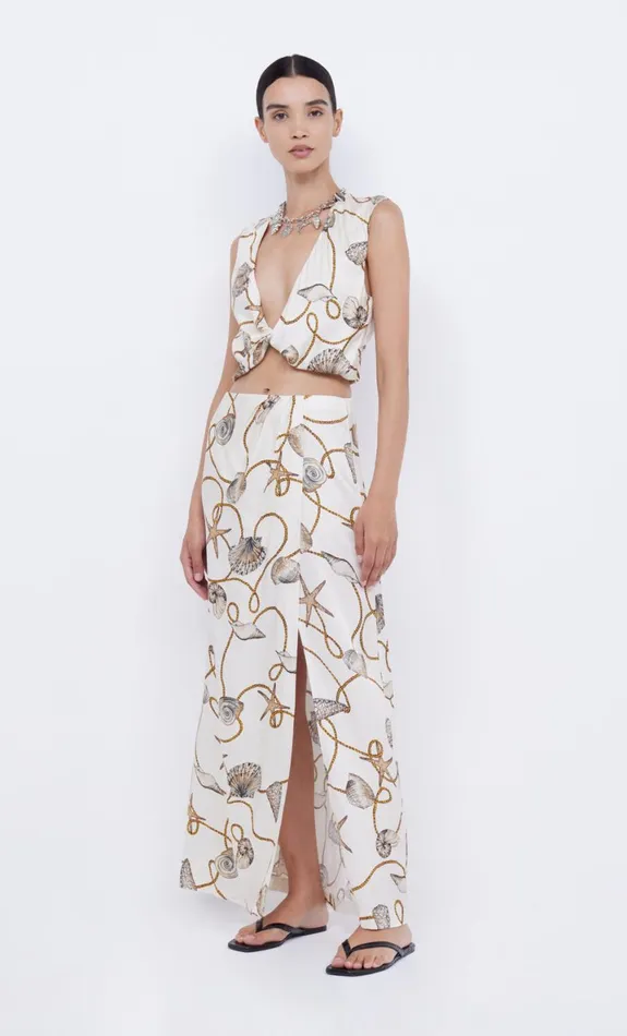 Bec Bridge BAYSIDE SPLIT MAXI SKIRT 8211 PARISIAN SHELL Women Skirts