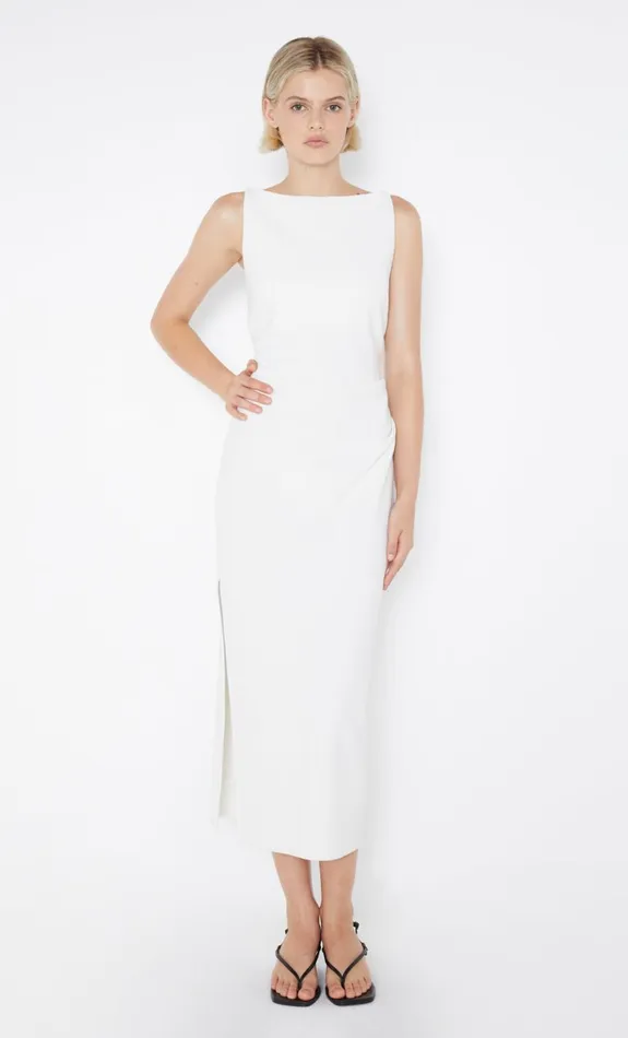 Bec Bridge BE MINE TUCK DRESS 8211 IVORY Women Midi Dresses
