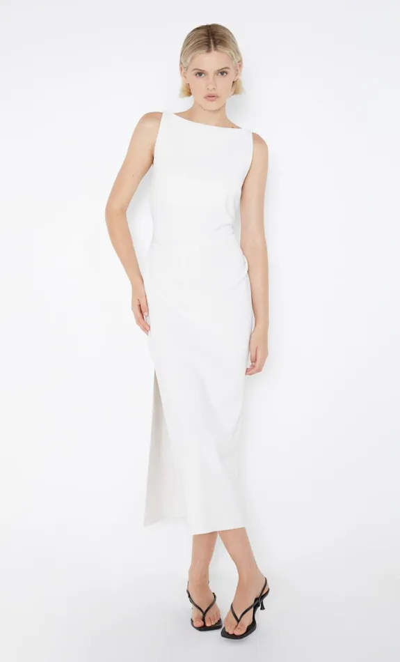 Bec Bridge BE MINE TUCK DRESS 8211 IVORY Women Midi Dresses