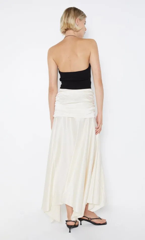 Bec Bridge CHANTILLY SILK RUCHED SKIRT 8211 IVORY Women Skirts