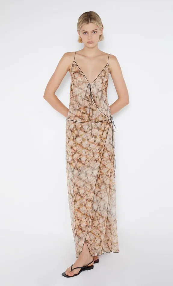 Bec Bridge CIEL WRAP MAXI DRESS 8211 GEO SHIBORI Women Prom Dresses