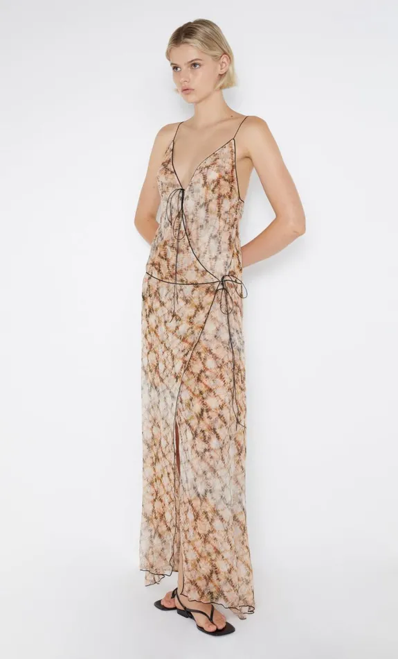 Bec Bridge CIEL WRAP MAXI DRESS 8211 GEO SHIBORI Women Prom Dresses