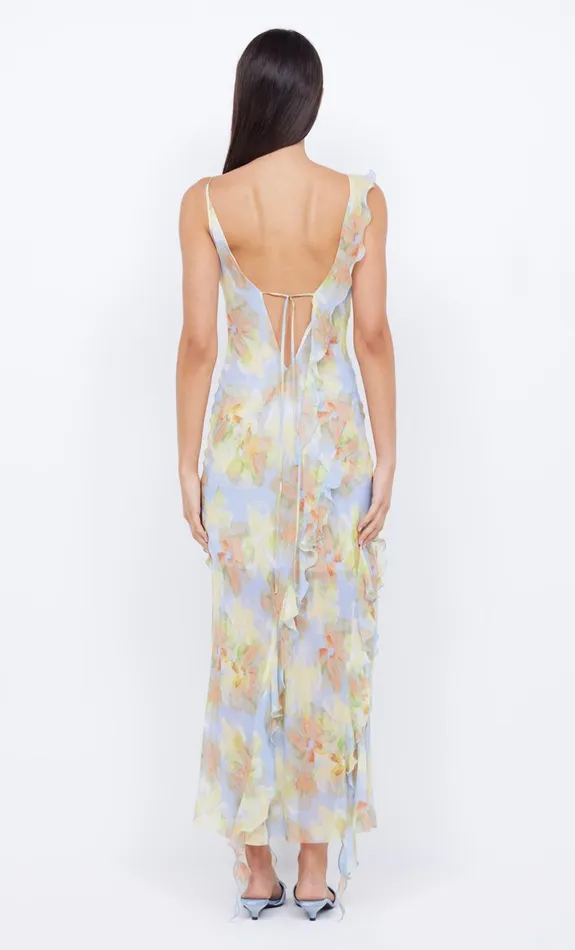 Bec Bridge COURTNEY FRILL MAXI DRESS 8211 BLUE BLOSSOM Women Wedding Guest