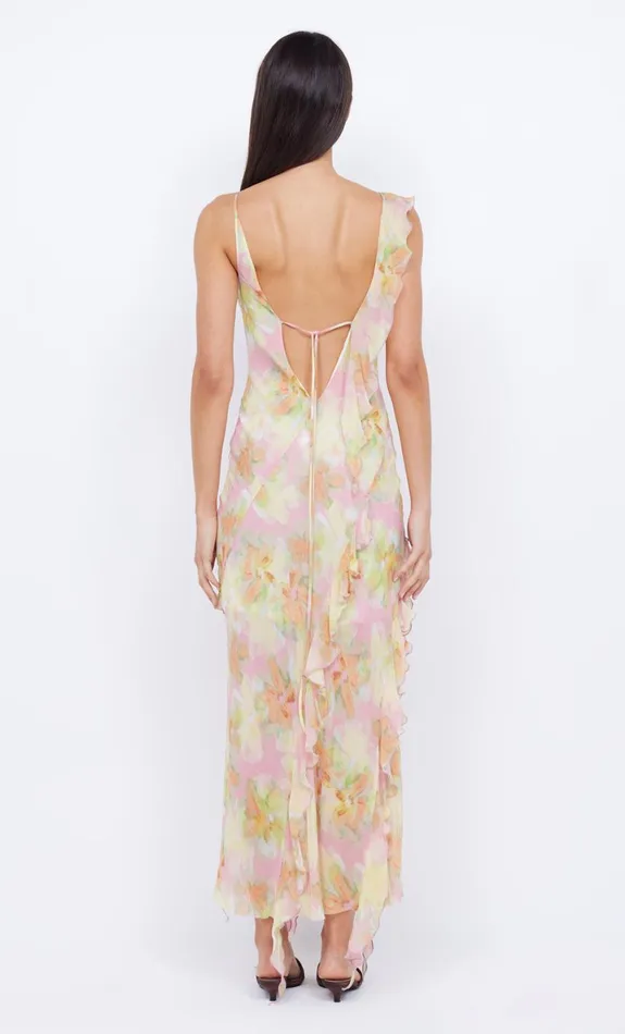Bec Bridge COURTNEY FRILL MAXI DRESS 8211 PINK BLOSSOM Women Wedding Guest