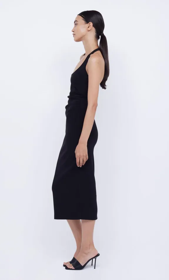 Bec Bridge CYNDIE HALTER MIDI DRESS 8211 BLACK Women Wedding Guest