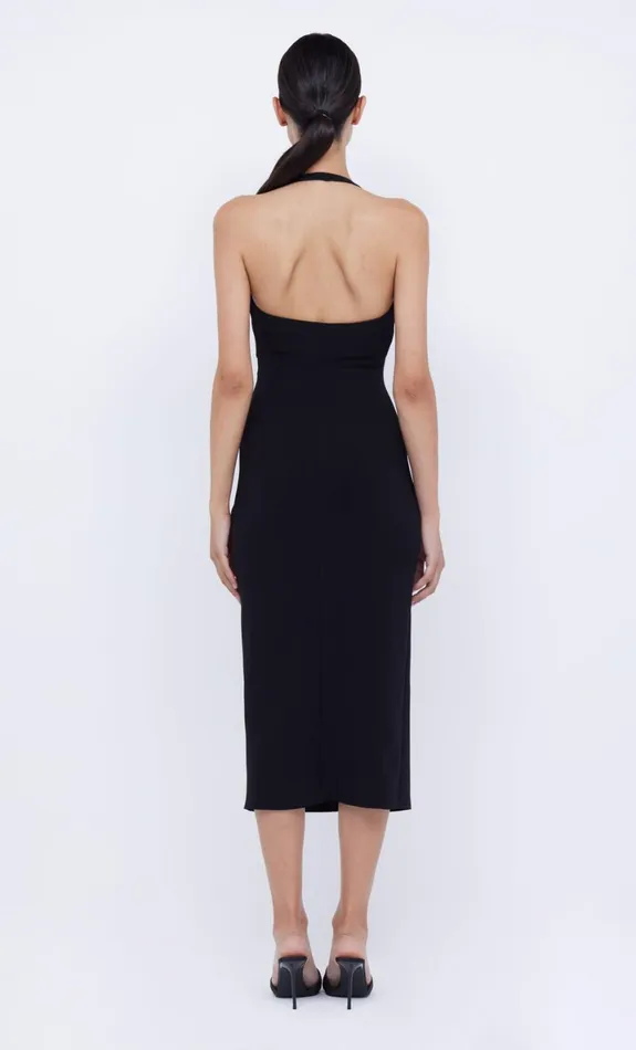 Bec Bridge CYNDIE HALTER MIDI DRESS 8211 BLACK Women Wedding Guest